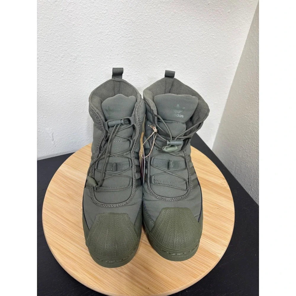 Adidas Kids 5.5 Superstar Boot J Olive Strata Green PrimaLoft Insulated IG2561
